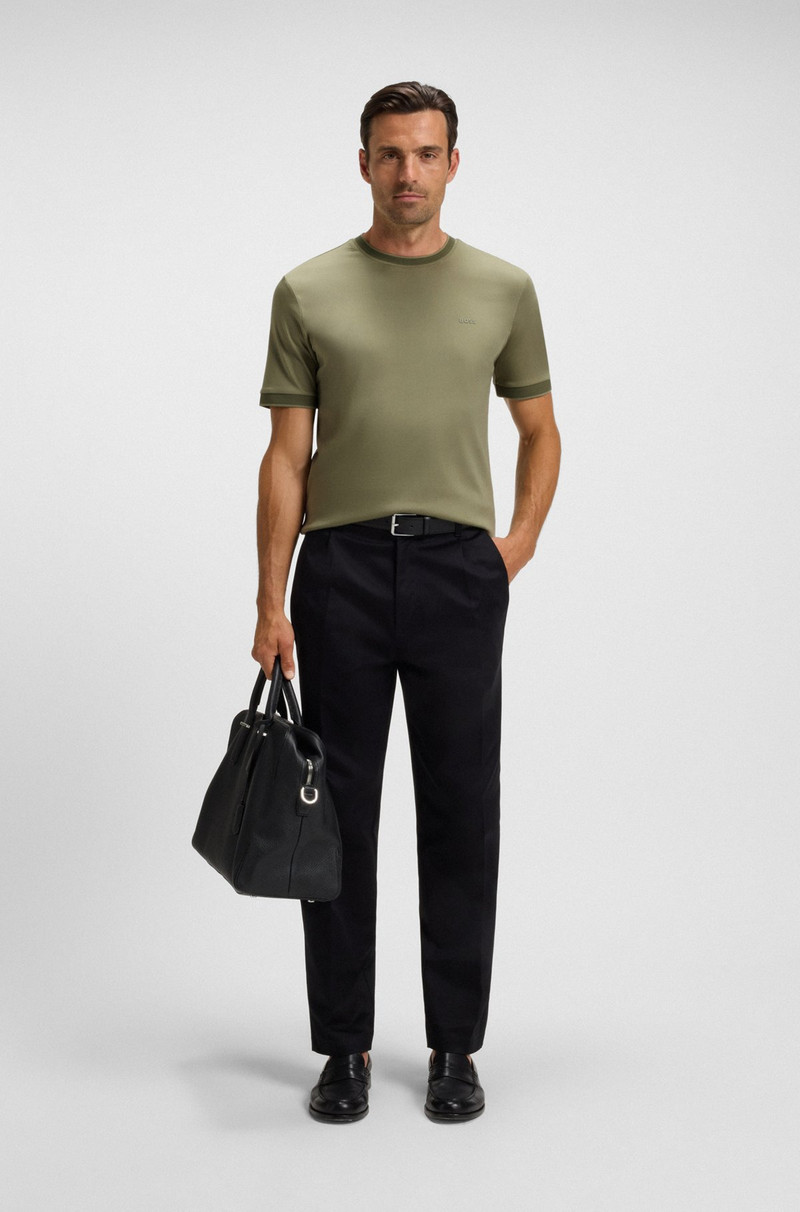 BOSS SLIM-FIT SHIRT IN DOBBY COTTON WITH CONTRAST TRIMS outlook