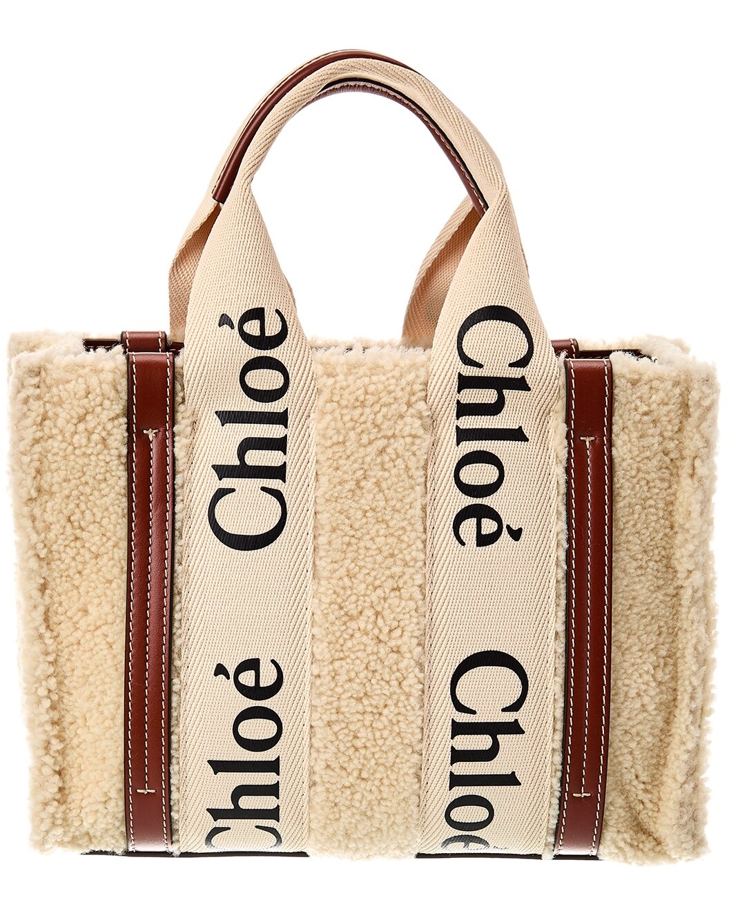 Chloé Woody Small Shearling & Leather Tote (Authentic Pre-Owned) - 2