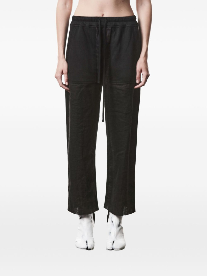 drawstring patch cotton trousers 1