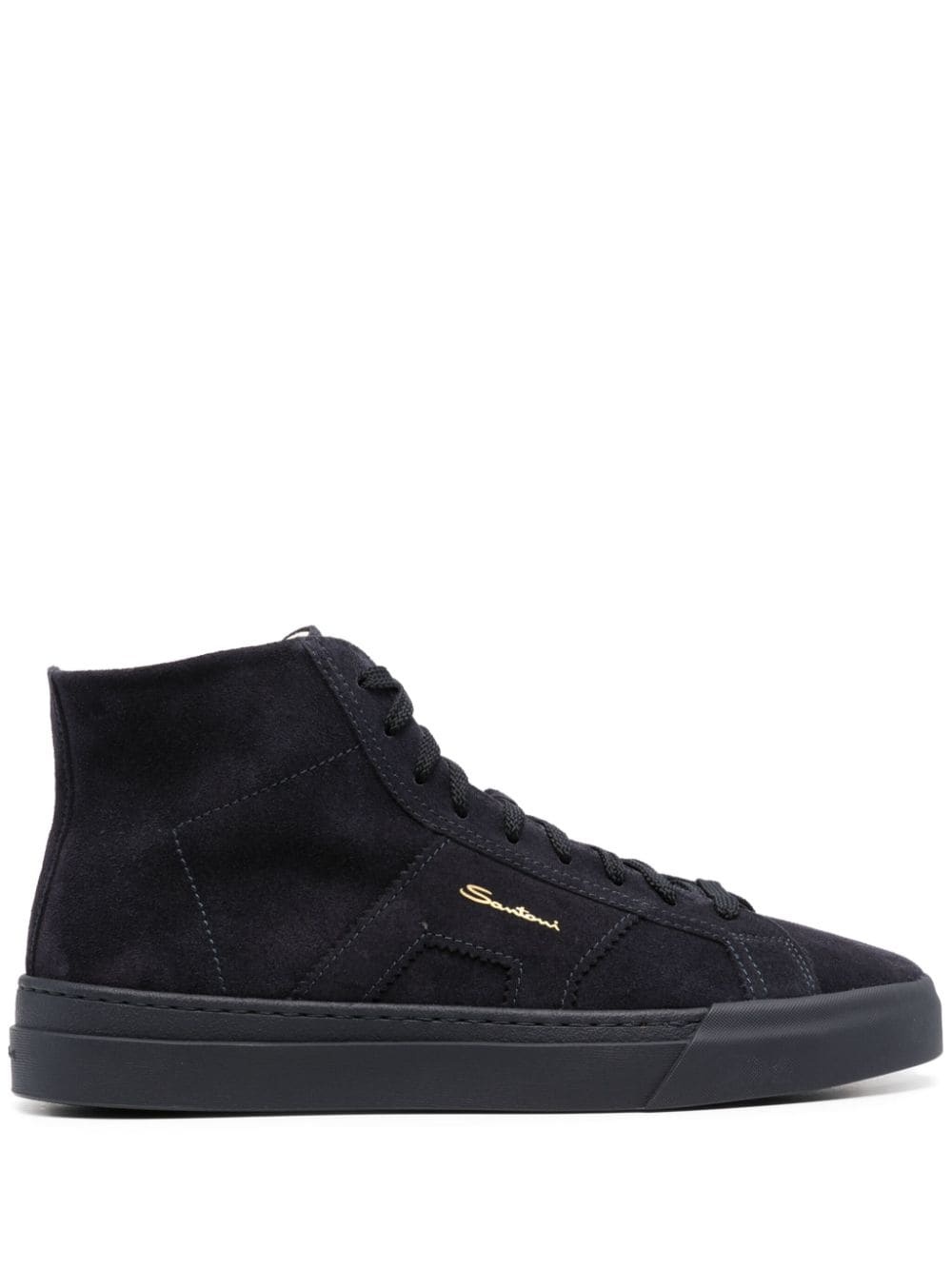 logo-print leather sneakers - 1