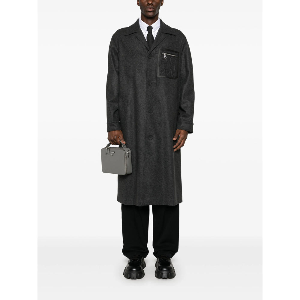 Fendi Grey Coats - Single Breasted Coats Men - 3