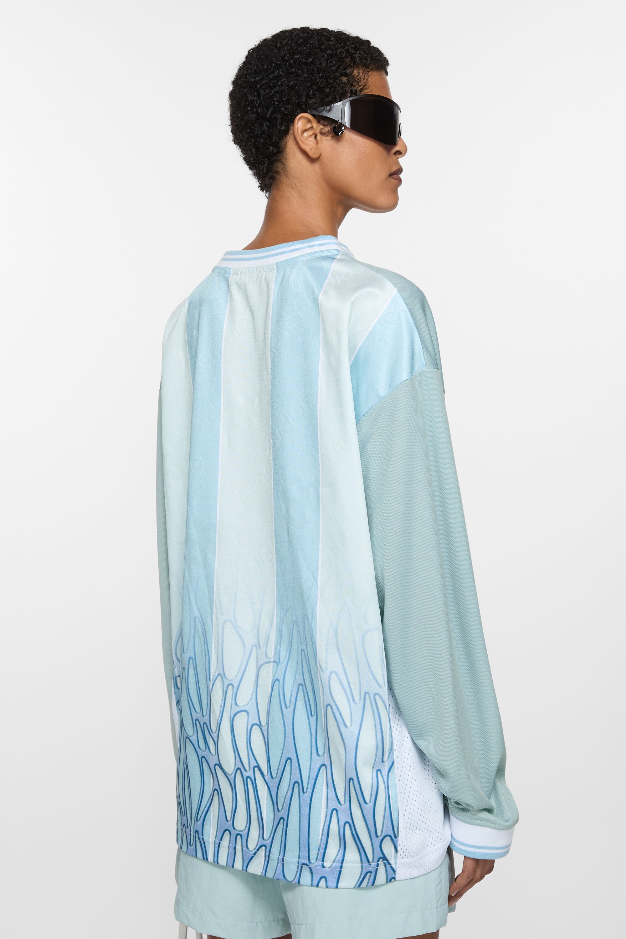 Logo t-shirt - Acne Studios x Kappa - Grey/light blue - 3