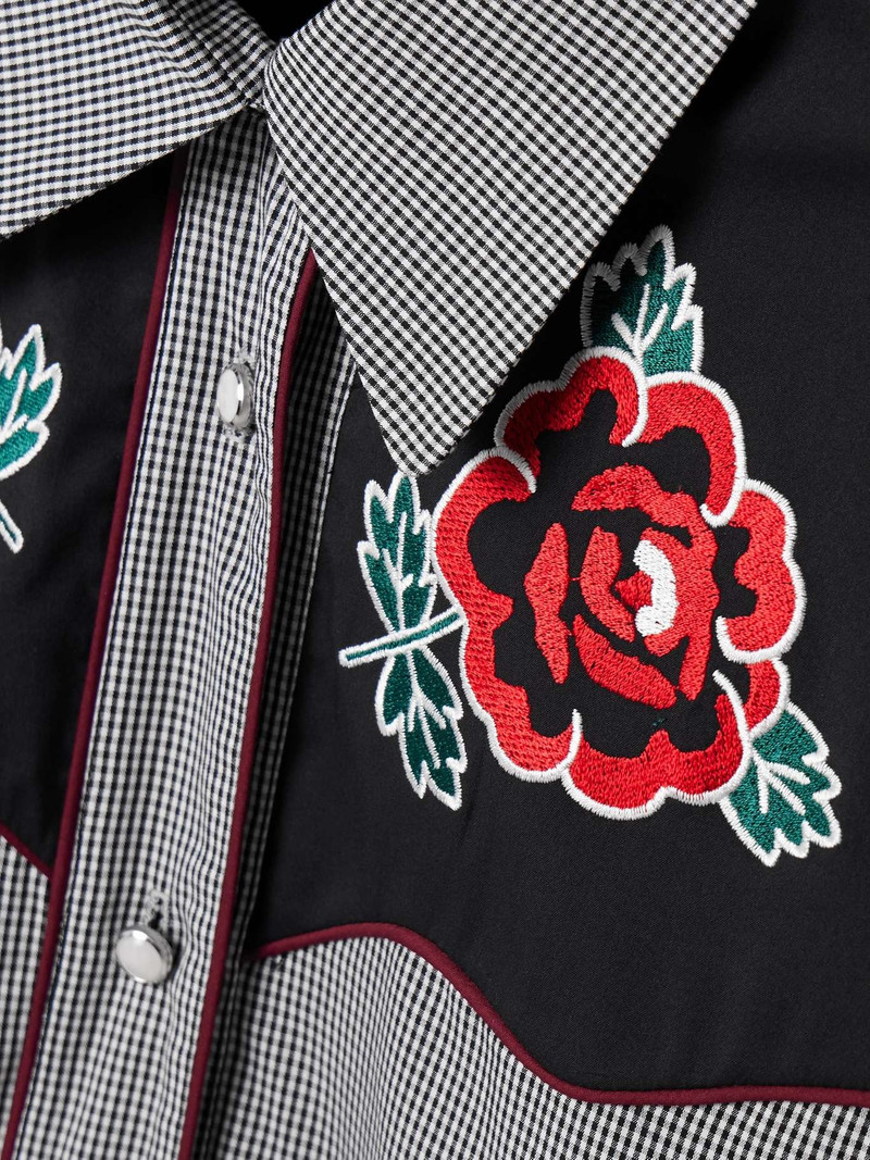 Meredith appliquéd piped gingham cotton shirt 6