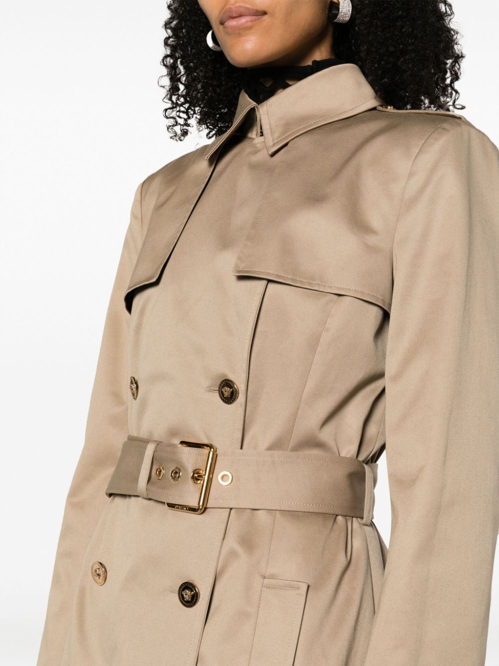 double-breasted cotton trench coat - 5