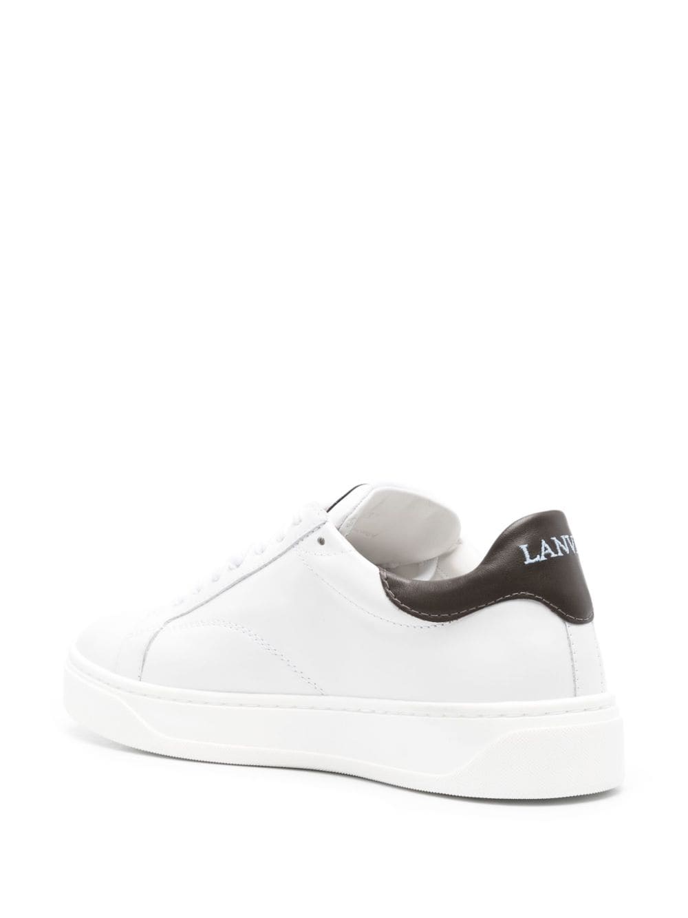 logo-patch leather sneakers - 3
