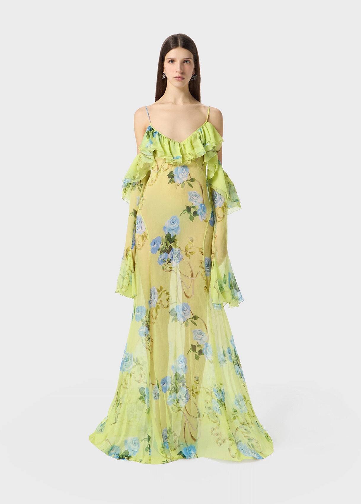 PRINTED SILK CREPONNE DRESS - 2