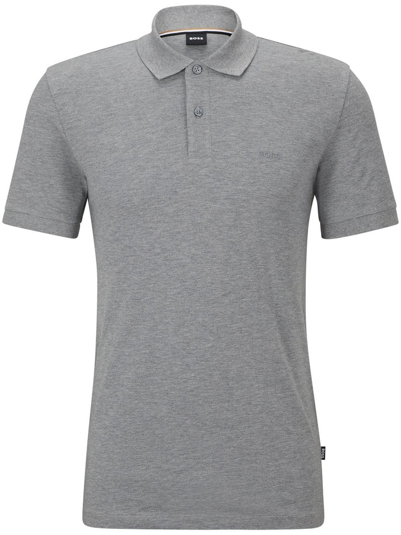 logo-embroidered mÃ©lange-effect organic-cotton polo shirt 1