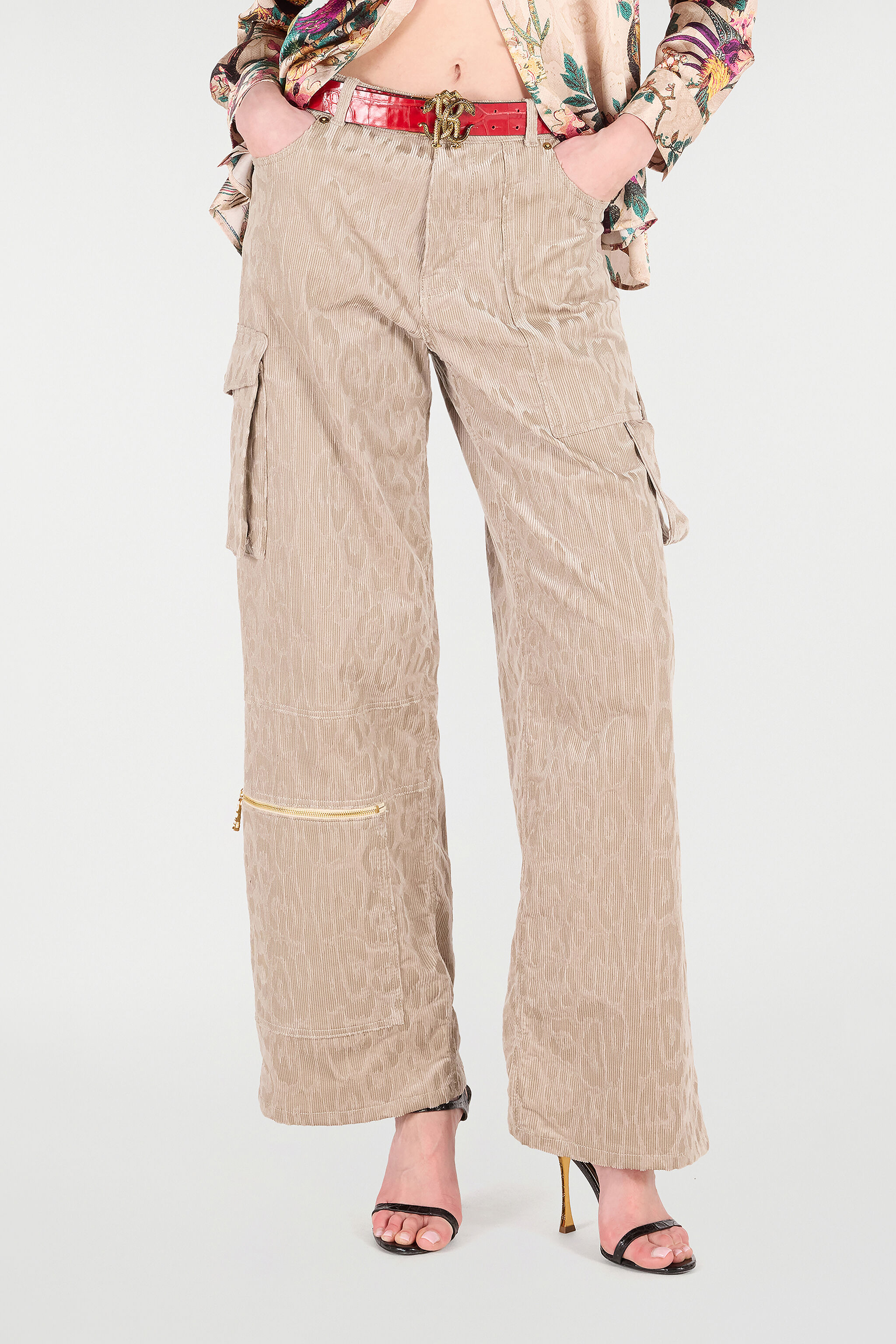 Cargo Pants With All-Over Jaguar Skin Pattern - 3