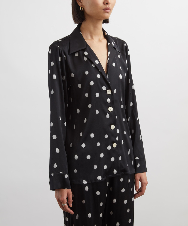 BERNADETTE Louis Polka Rain Silk-Satin Pyjama Blouse outlook