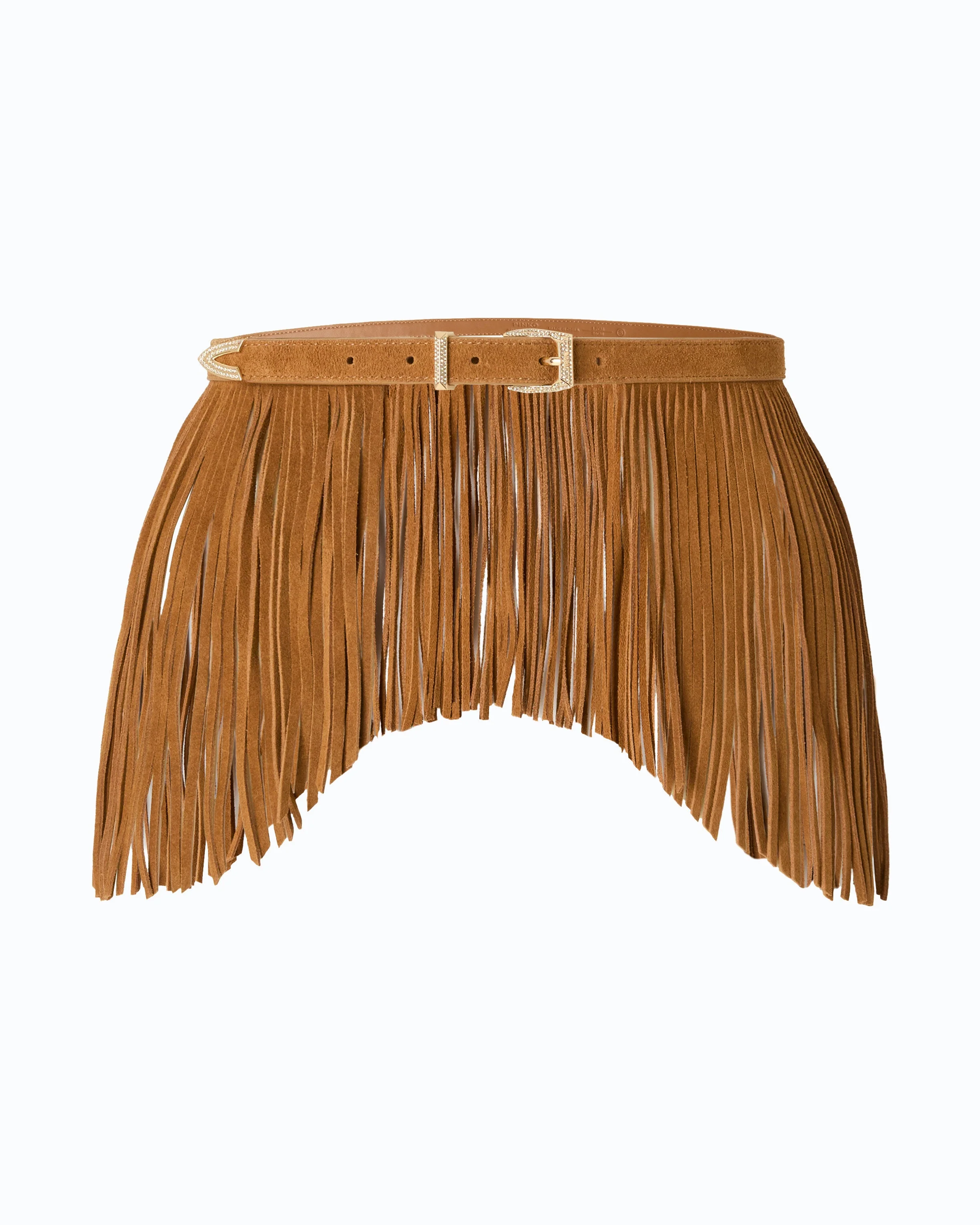 SUEDE BELT WITH FRINGING AND JEWEL DETAILS, 1.7 CM - 1