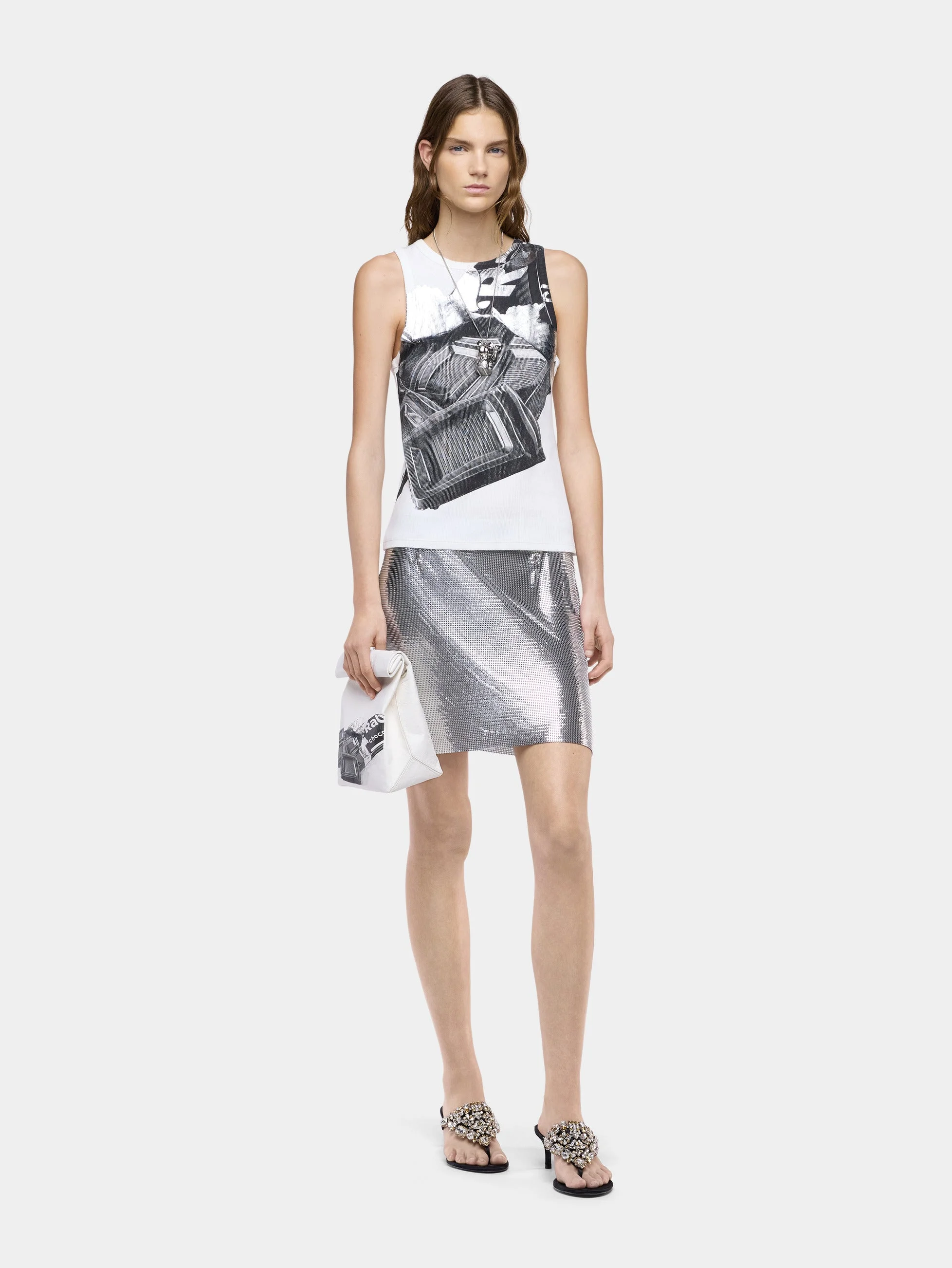 OHMORI X RABANNE CHOCOLAT PRINT TANK TOP - 1