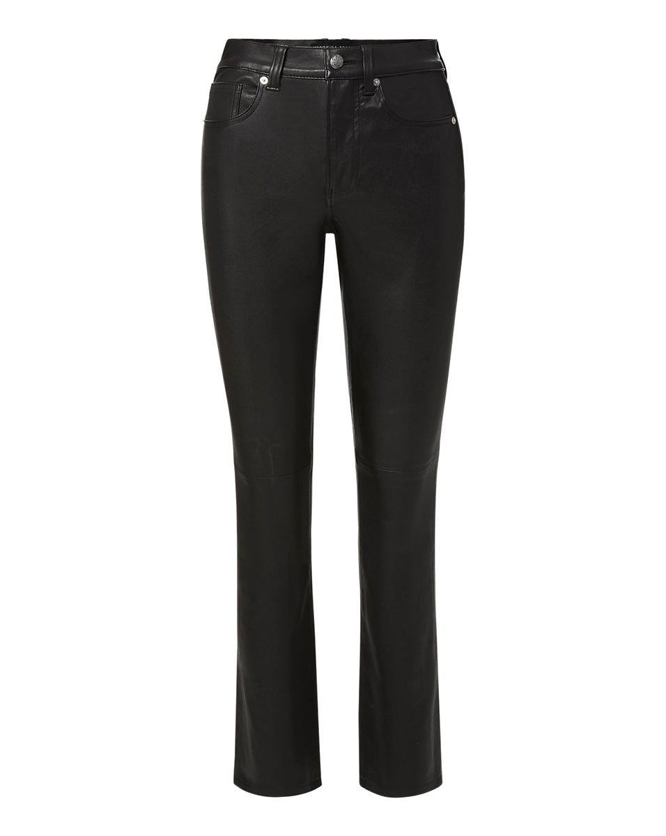 CARLY KICK-FLARE LEATHER PANT - 1