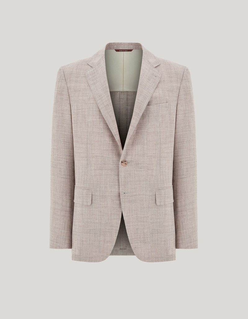 NAVY BLUE TRICOT-EFFECT COTTON JERSEY JACKET 55