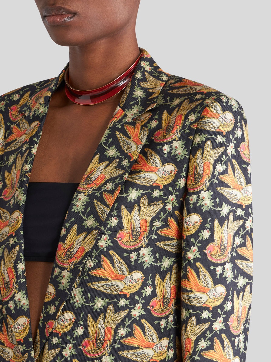 TWILL JACKET WITH PRINTED BIRDS - 2