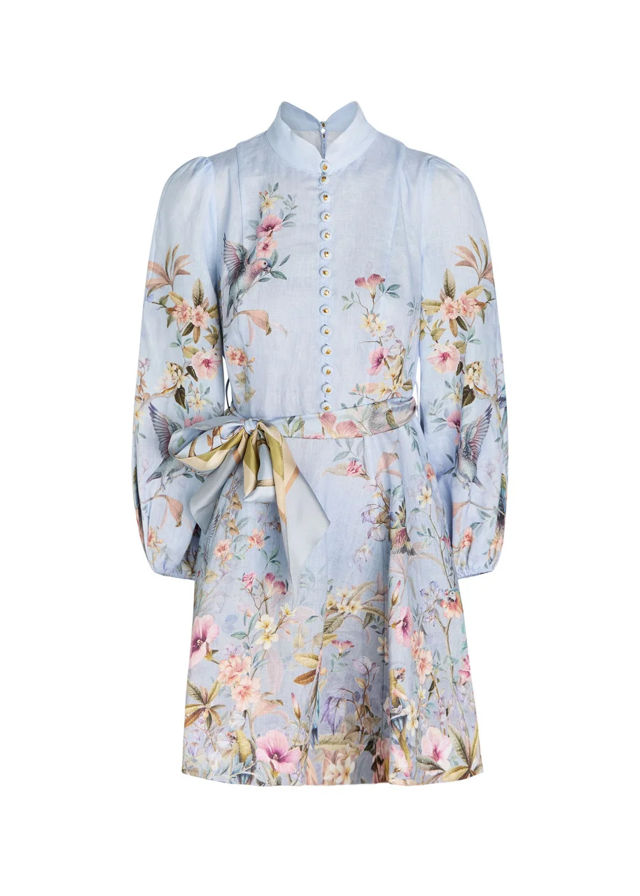 Zimmermann Rebellion Floral Linen Mini Dress - 1