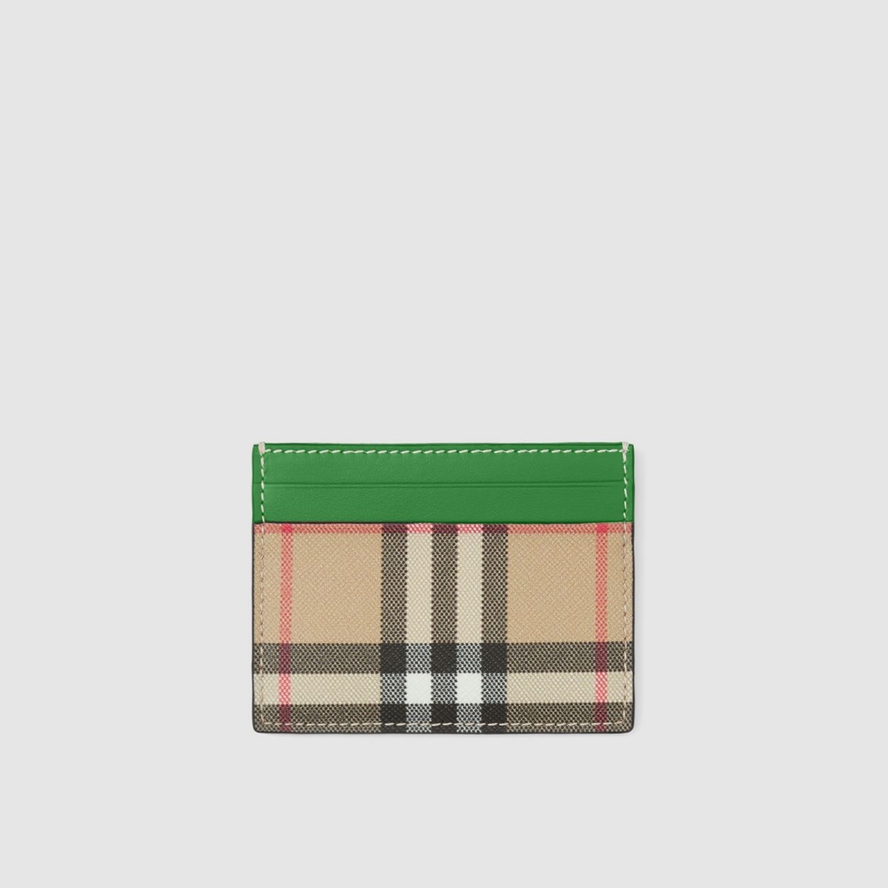 Vintage Check and Leather Card Case - 1