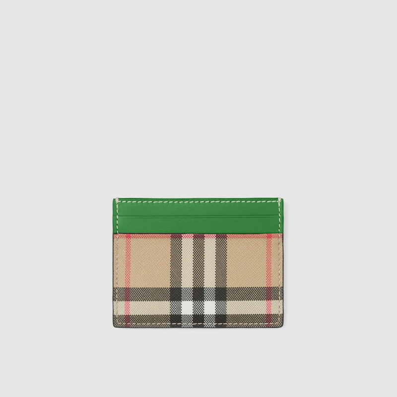 Vintage Check and Leather Card Case 1