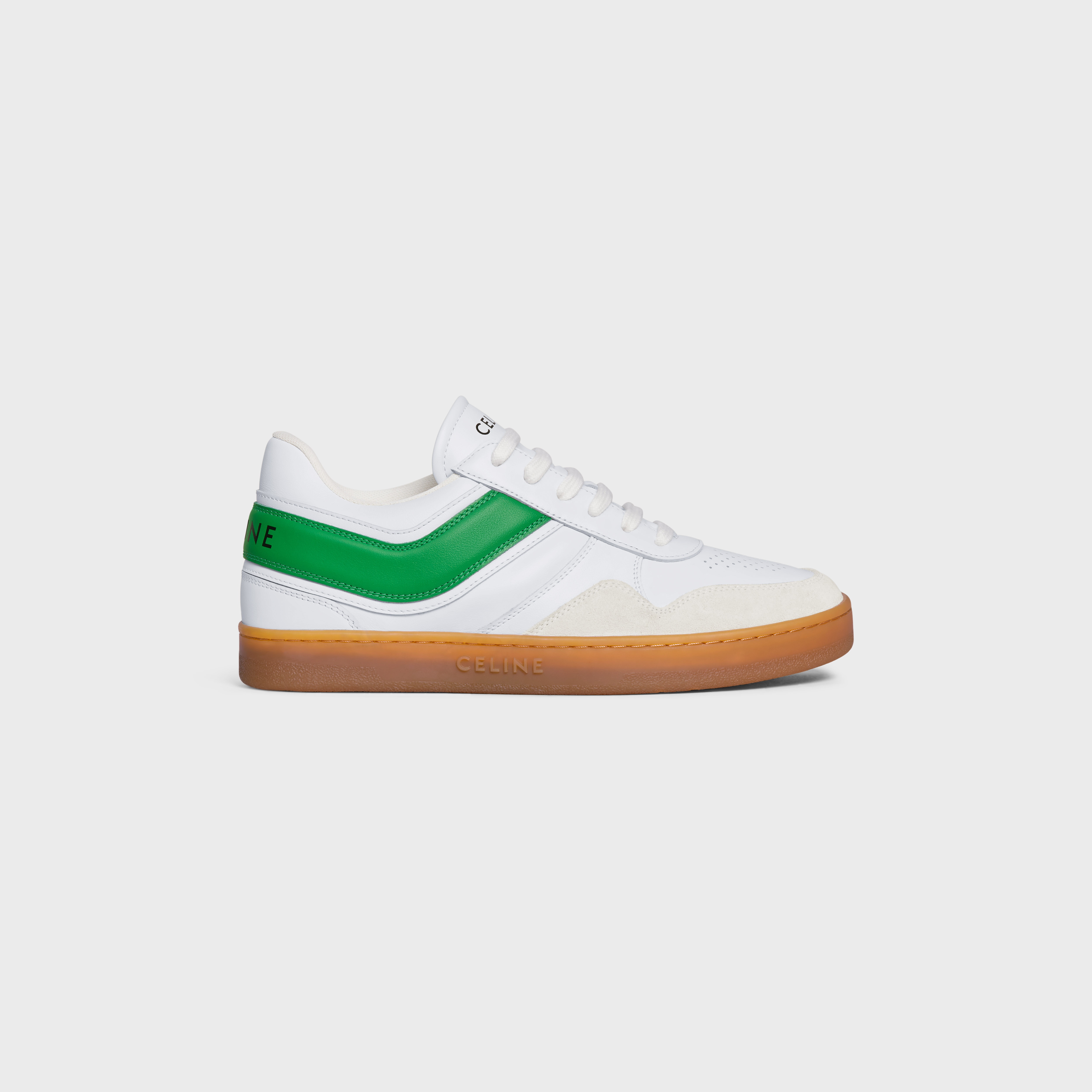CELINE TRAINER LOW LACE-UP SNEAKER in CALFSKIN AND SUEDE CALFSKIN - 1