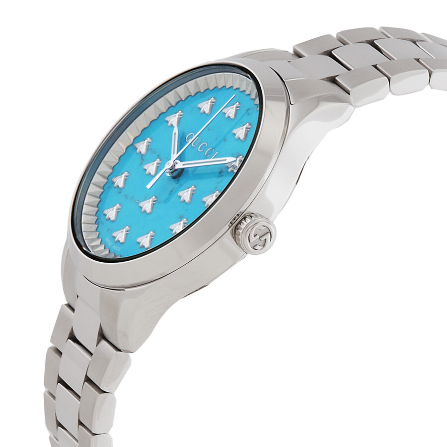 Gucci G-Timeless Turquoise Stone Dial With Bees Dial Ladies Watch YA1265044 - 2
