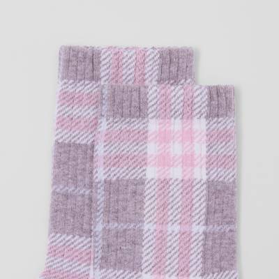 Burberry Check Intarsia Technical Stretch Cotton Socks outlook