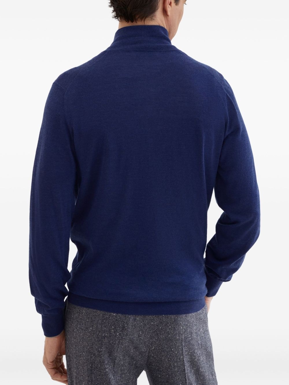 high-neck zip-up sweater - 4