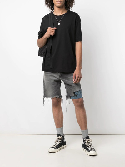 John Elliott Bozeman contrast-panel denim shorts outlook