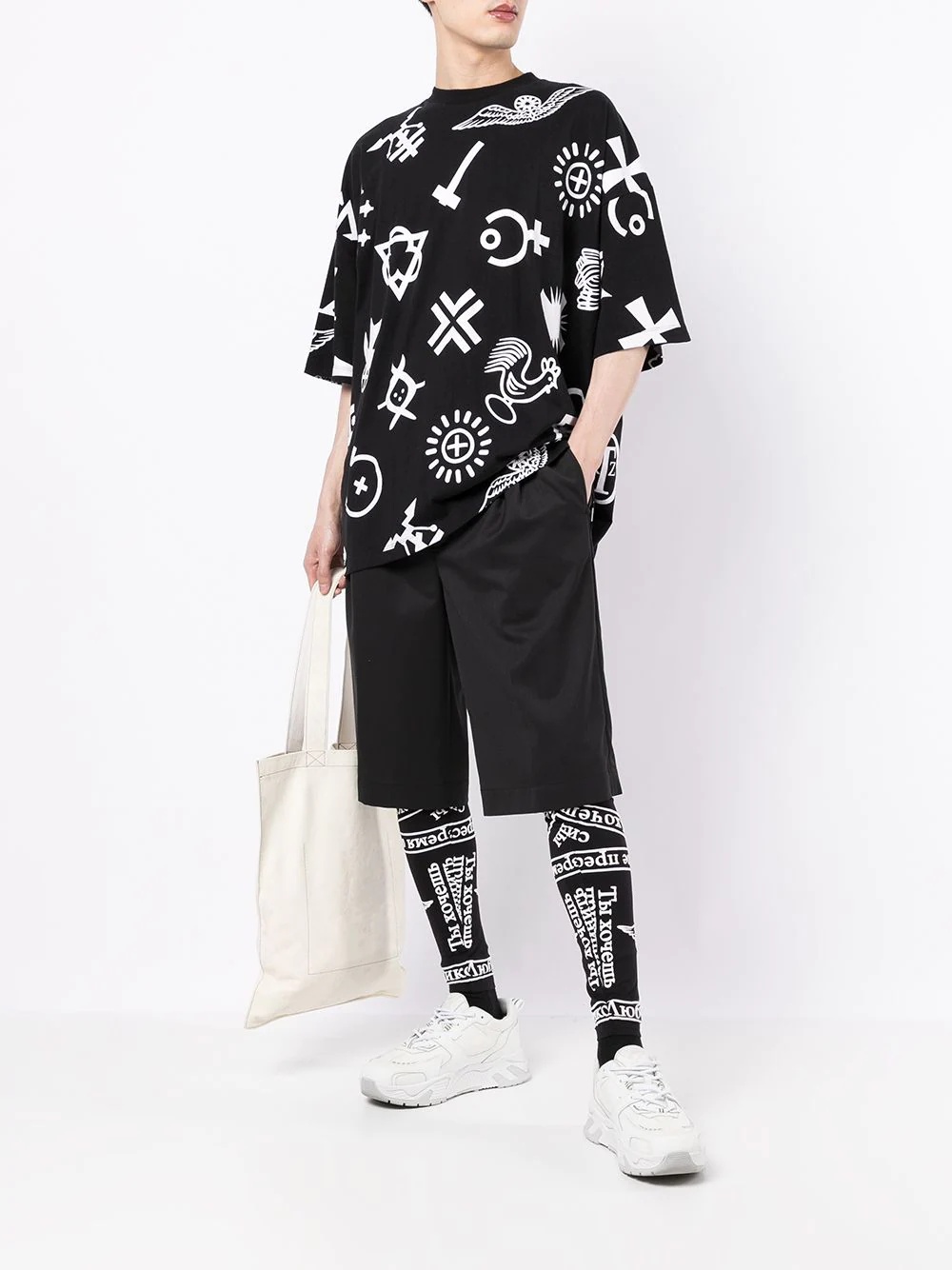 church print oversized T-shirt - 2