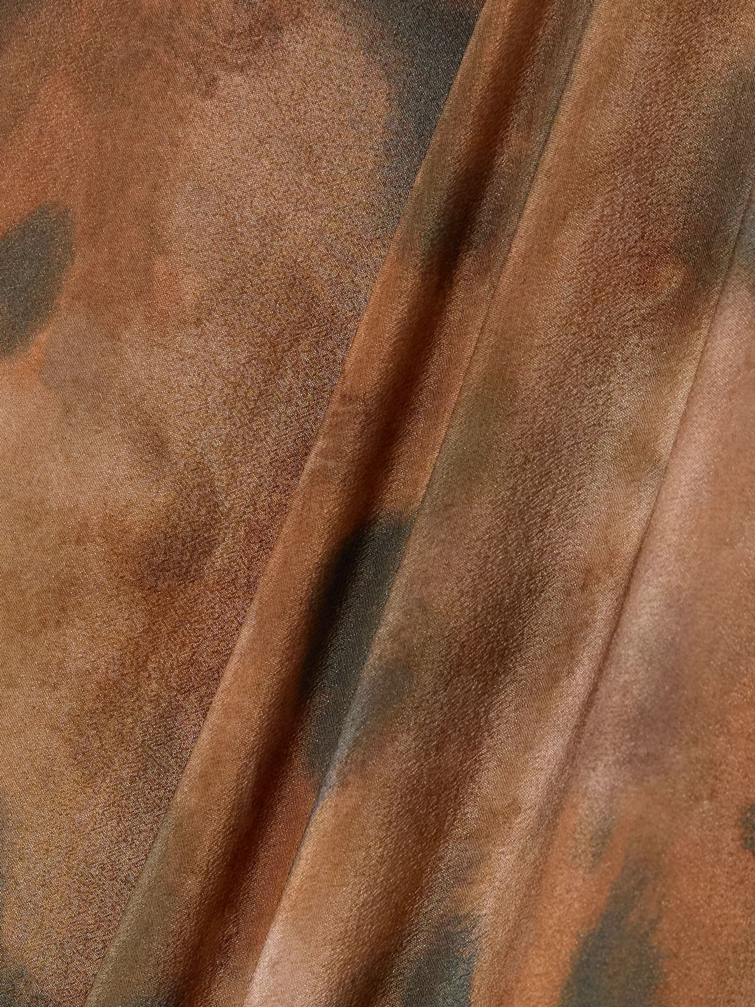 Mala printed silk maxi wrap dress Brown - 4