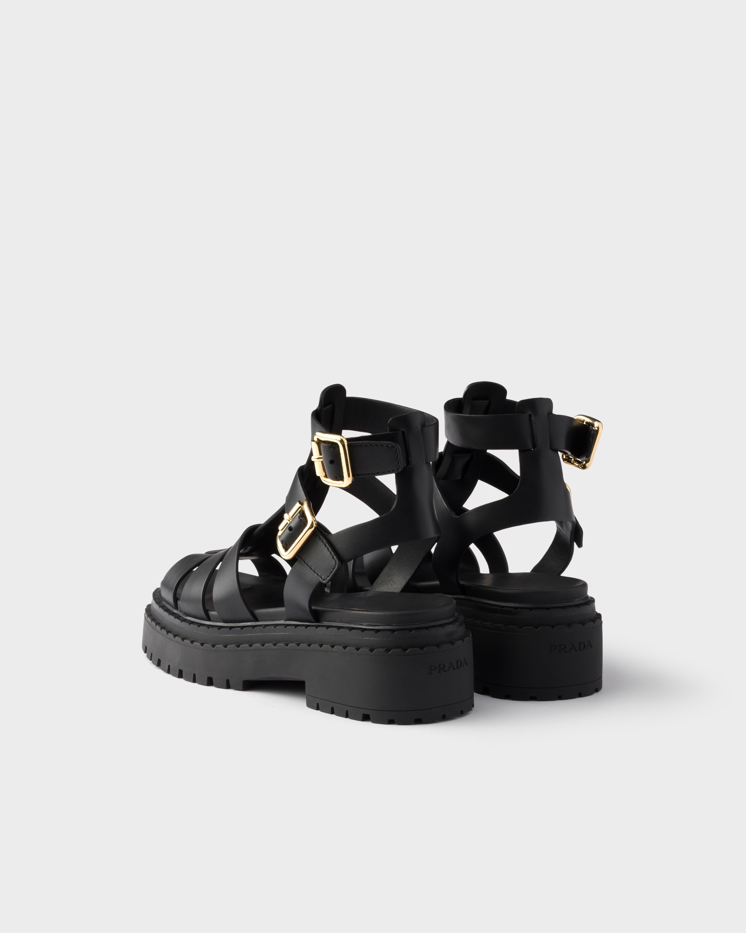 Leather sandals with ankle straps - 4