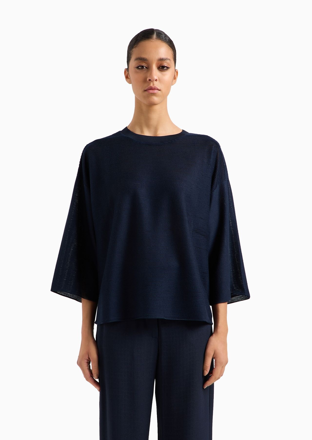 Icon modal jumper with jacquard horizontal ribbing - 2