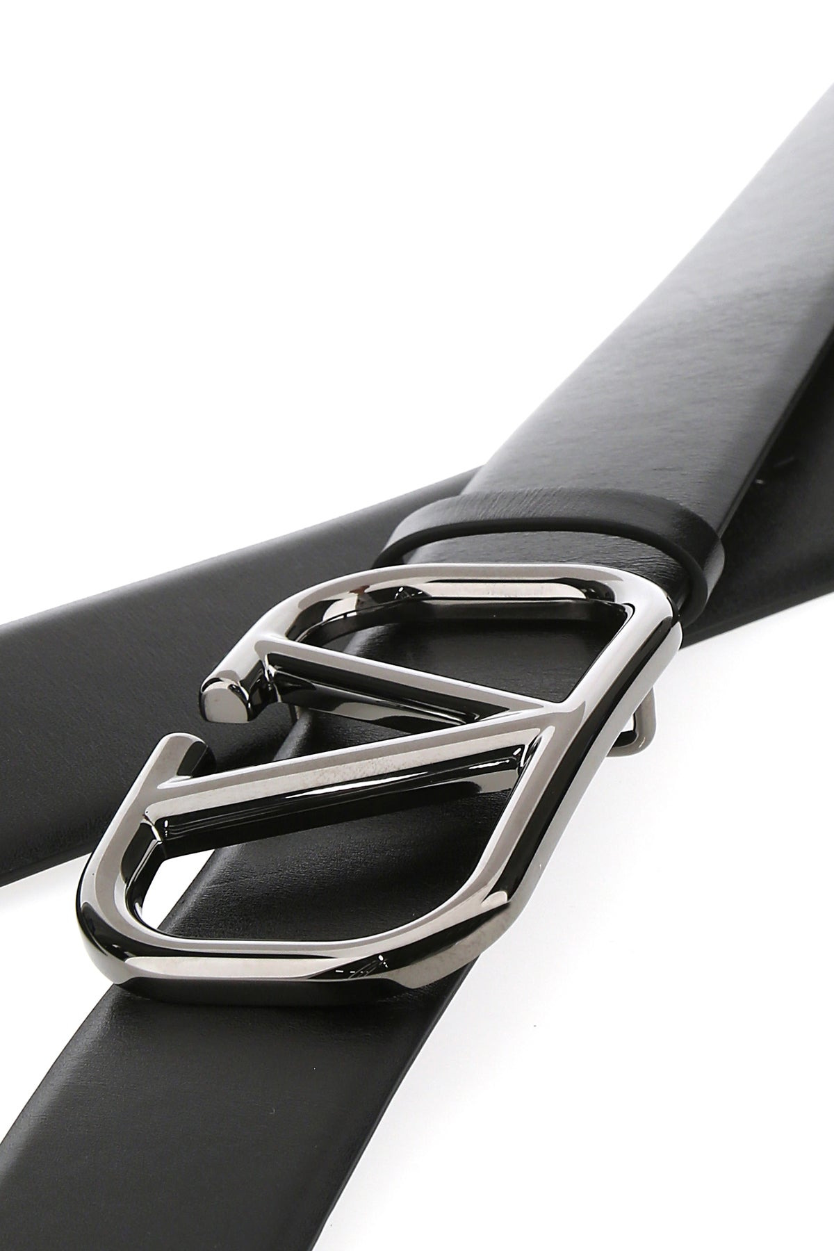 Black leather VLogo Signature belt - 4