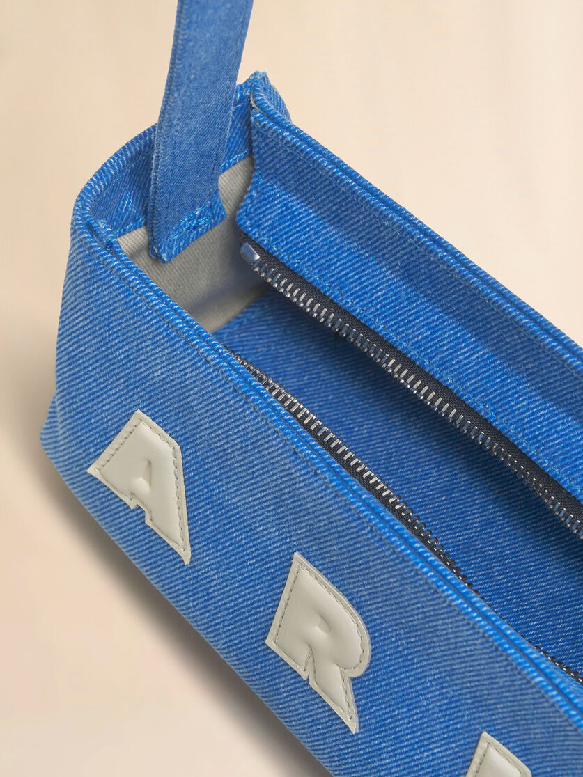 BLUE DENIM MUSEO BAGUETTE BAG - 4