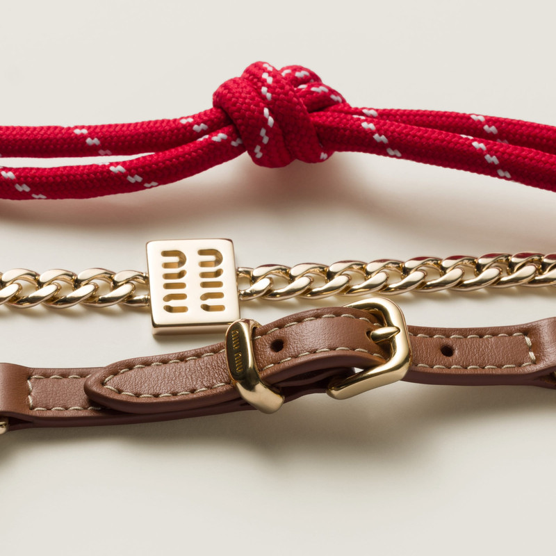 Miu Miu Leather, cord and metal trick outlook