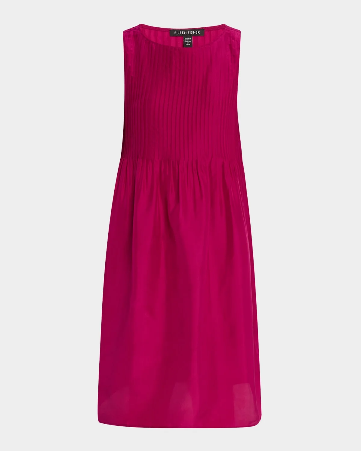 Sleeveless Pintuck Silk Midi Dress - 1