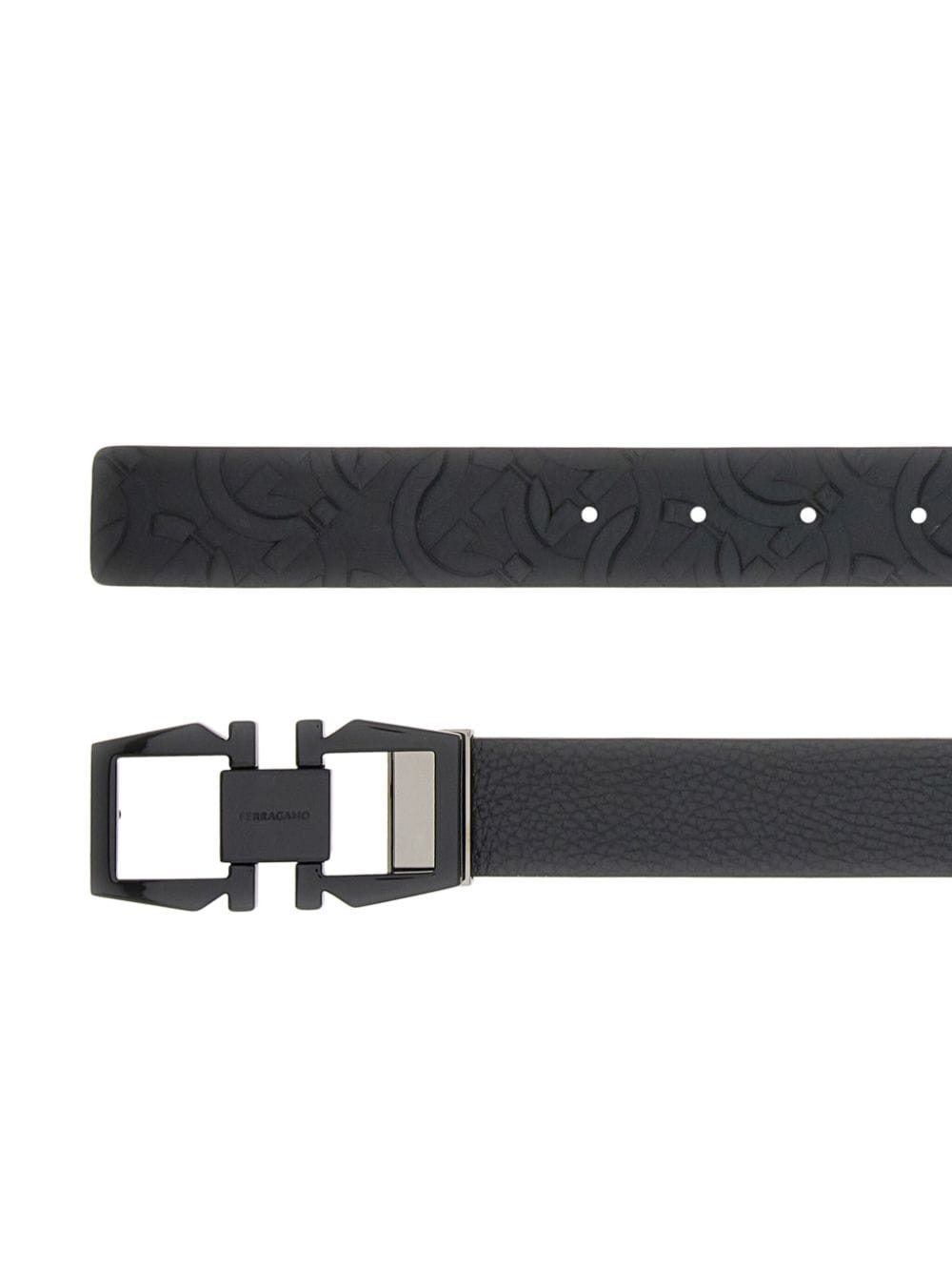 reversible Gancini leather belt - 3