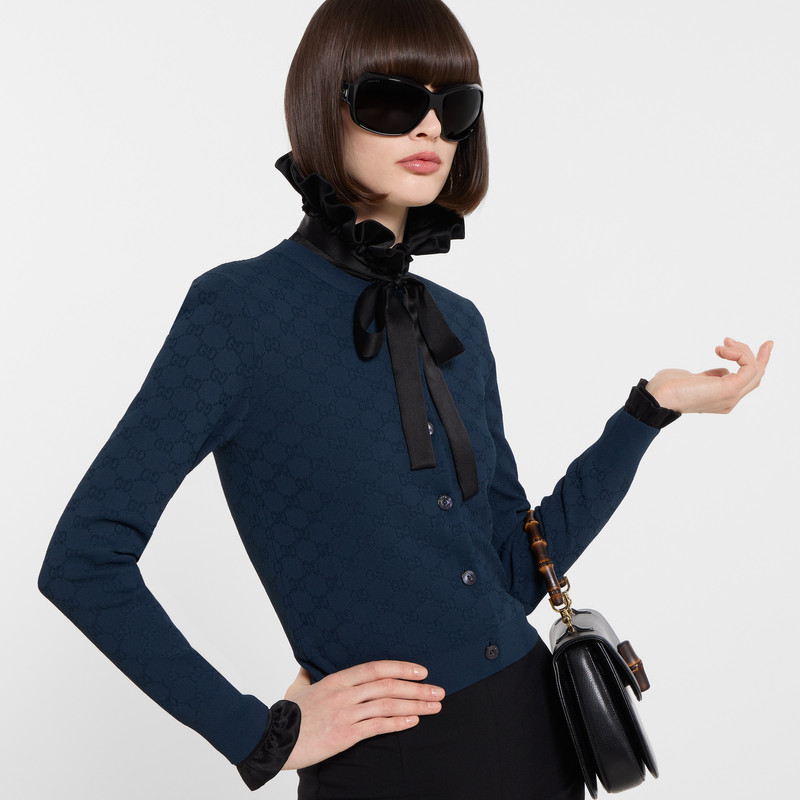 GG fine fabric jacquard cardigan 3