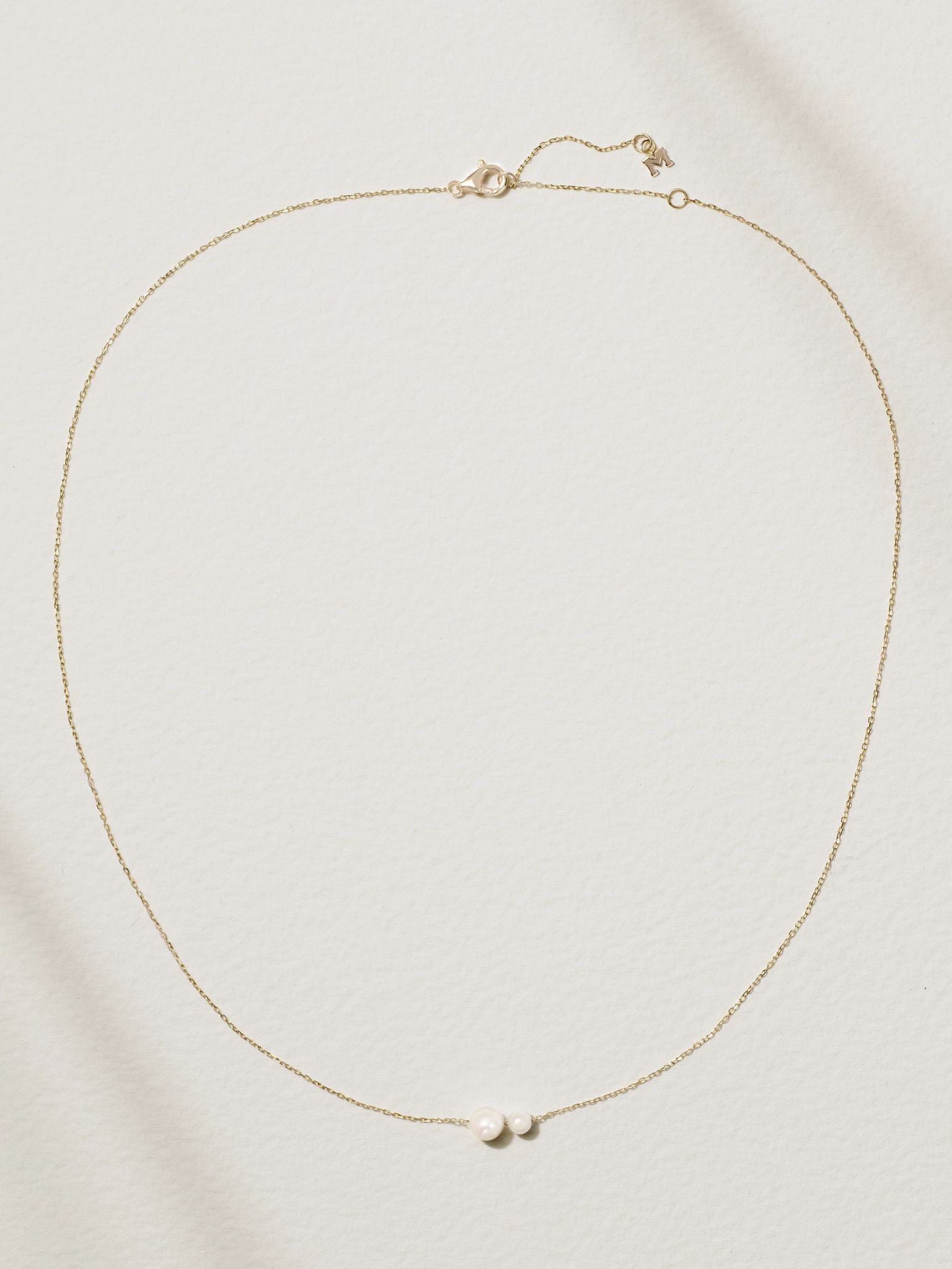 Duo 14-karat gold pearl necklace Gold - 4