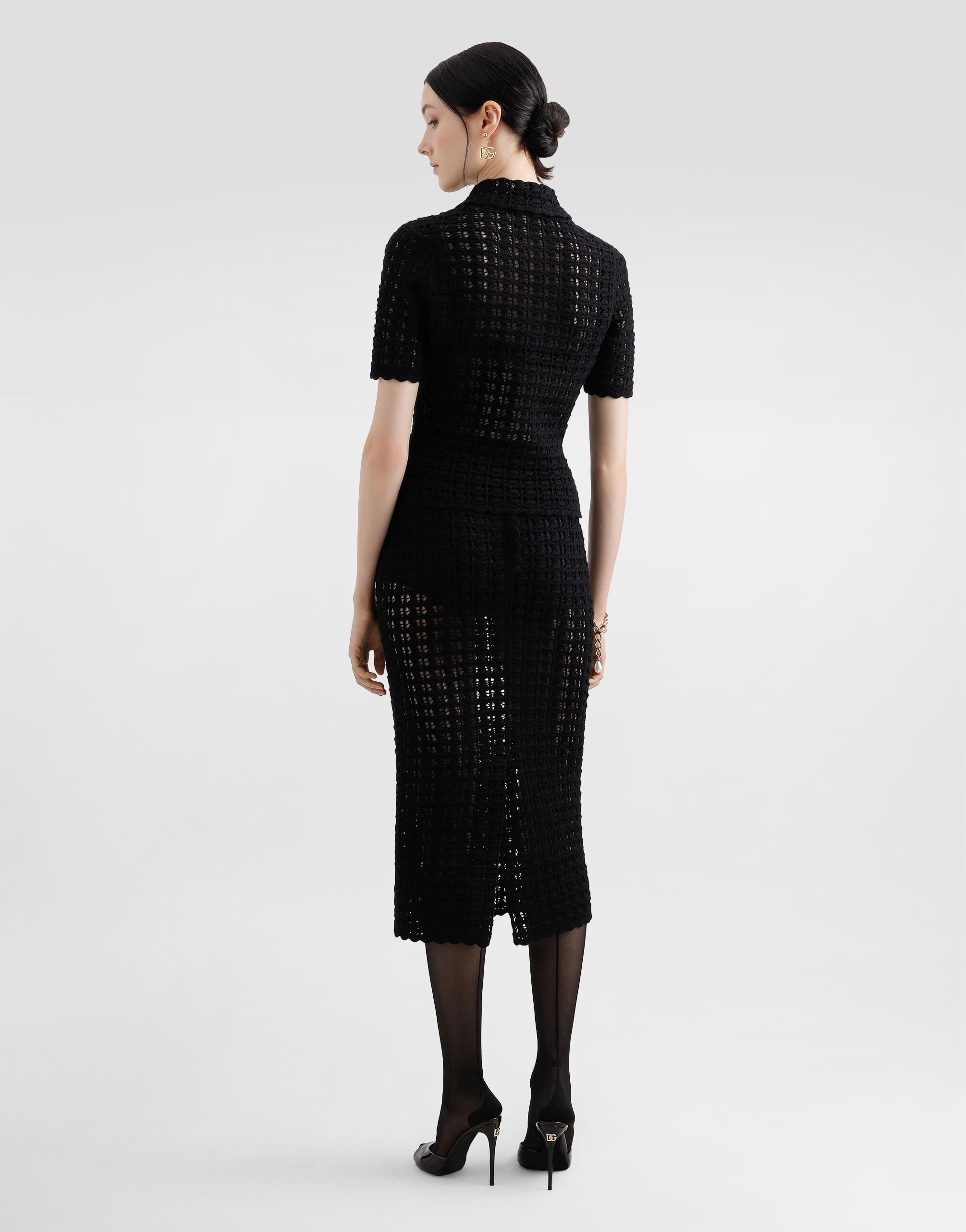 Wool lace-stitch polo-shirt - 3