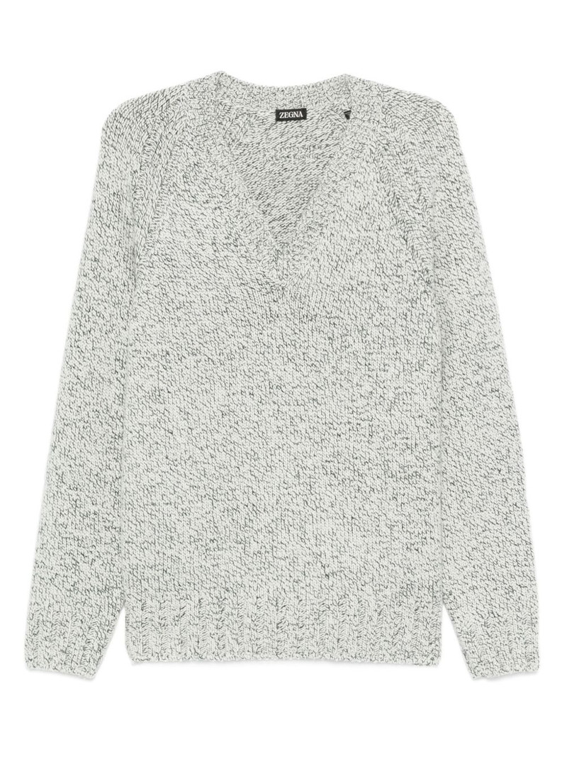 speckled V-neck sweater 1