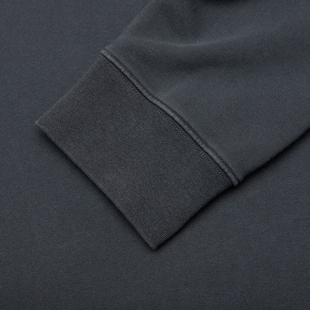 REVERSE APPLICATED STITCH LOGO SWEATSHIRT - WASHED BLACK - 5