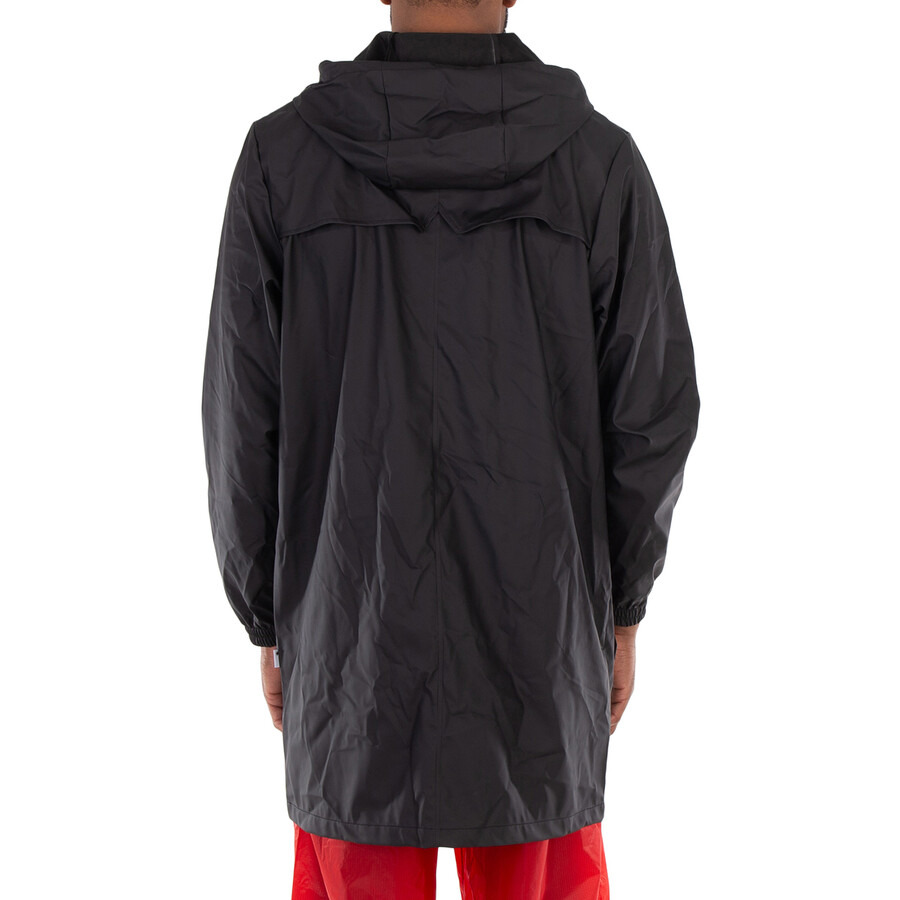Rains Men's Black Long Cargo Jacket - 3