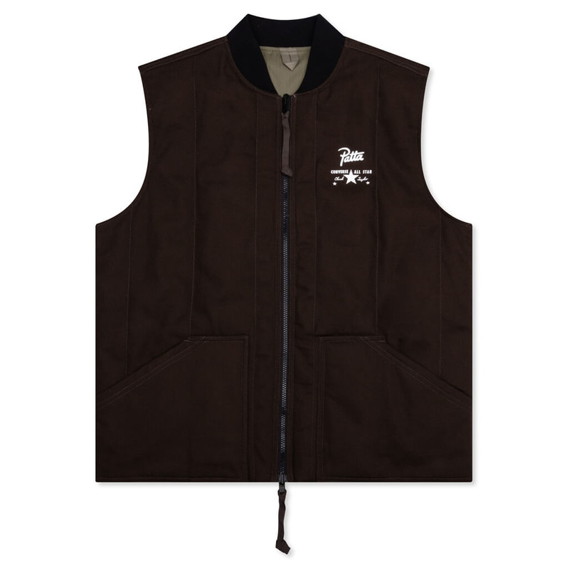CONVERSE X PATTA FOUR-LEAF CLOVER UTILITY REVERSIBLE PADDED VEST - JAVA - 1