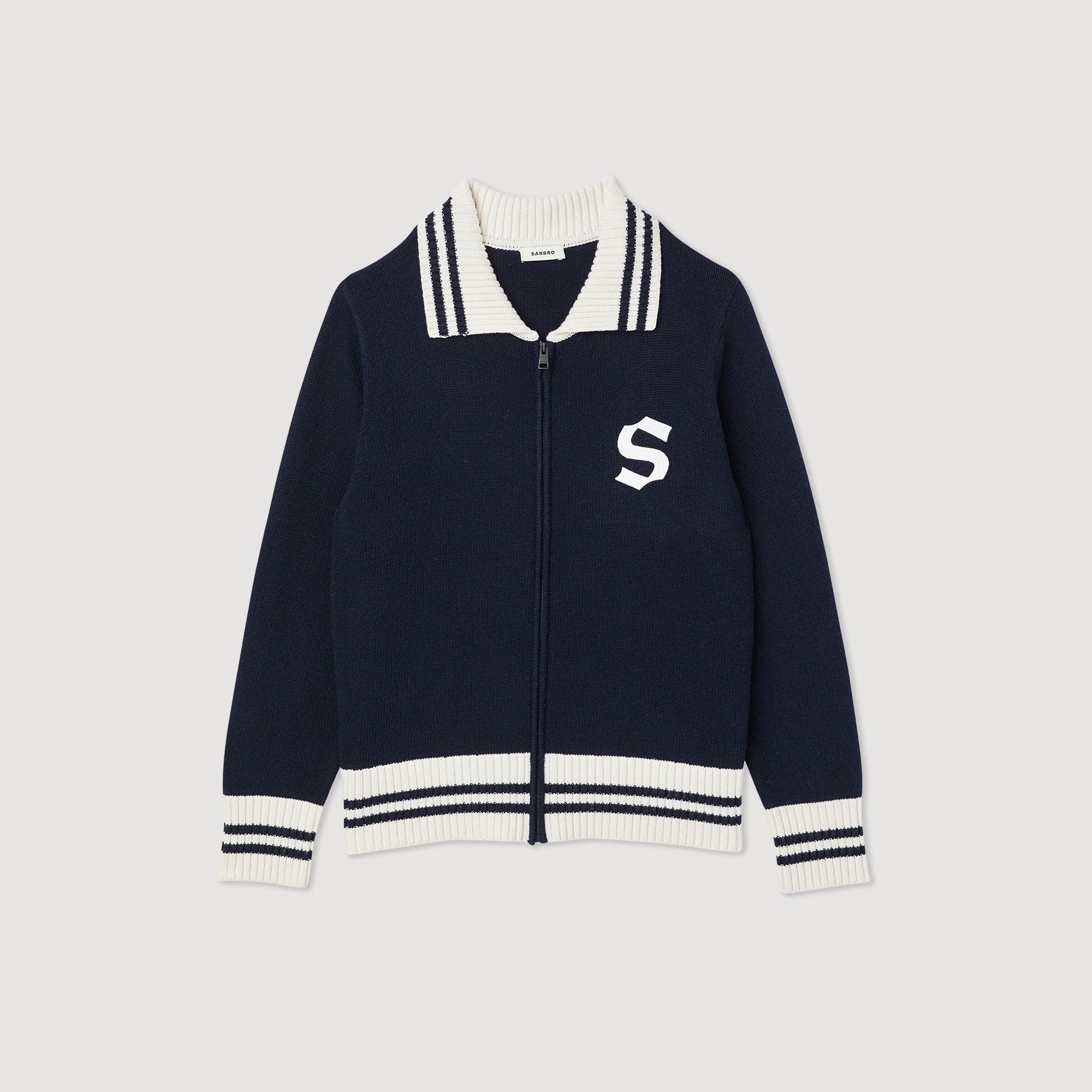 Two-tone knitted cardigan - 1