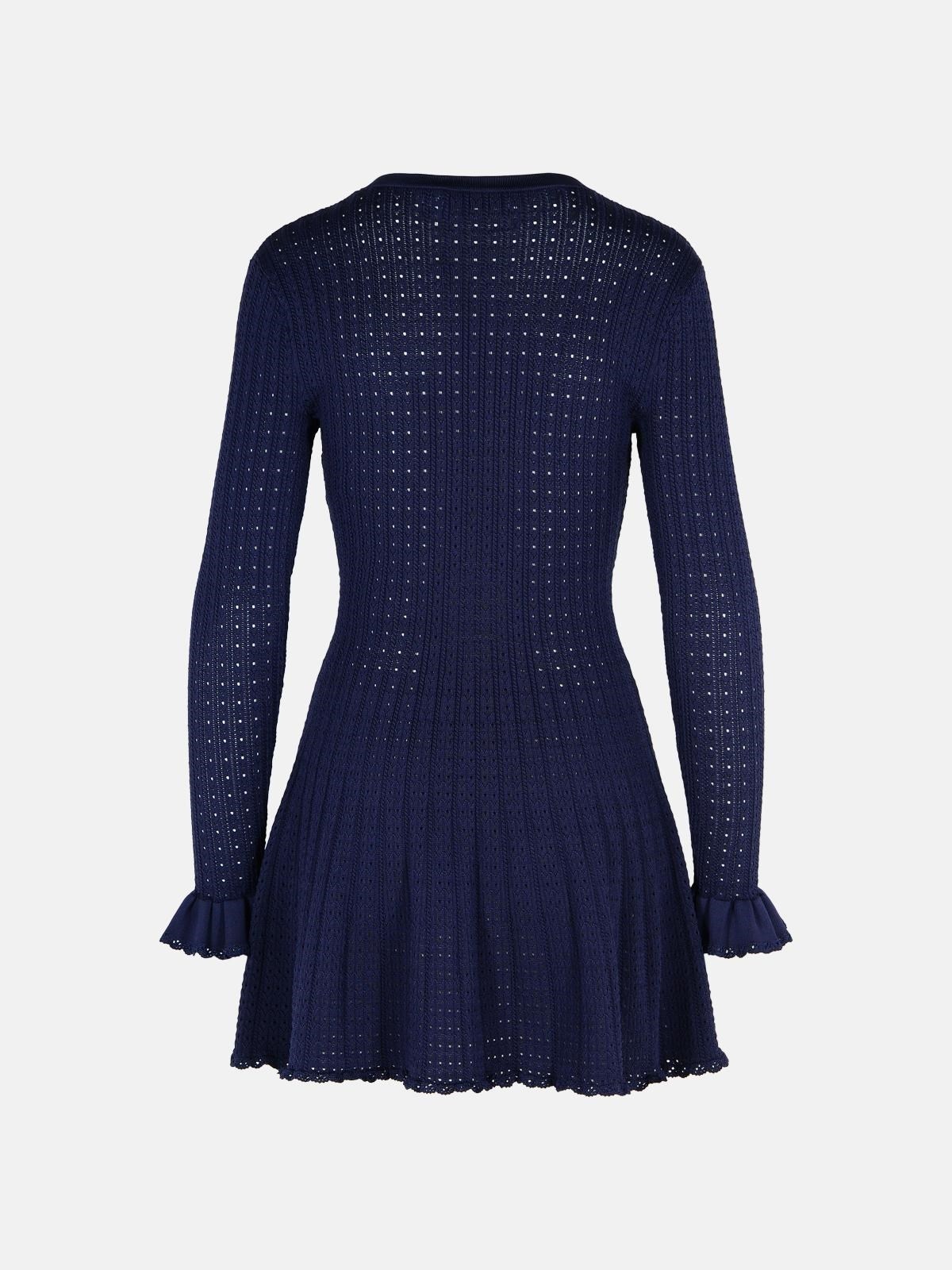 'CROCHET' DRESS IN BLUE VISCOSE BLEND - 3