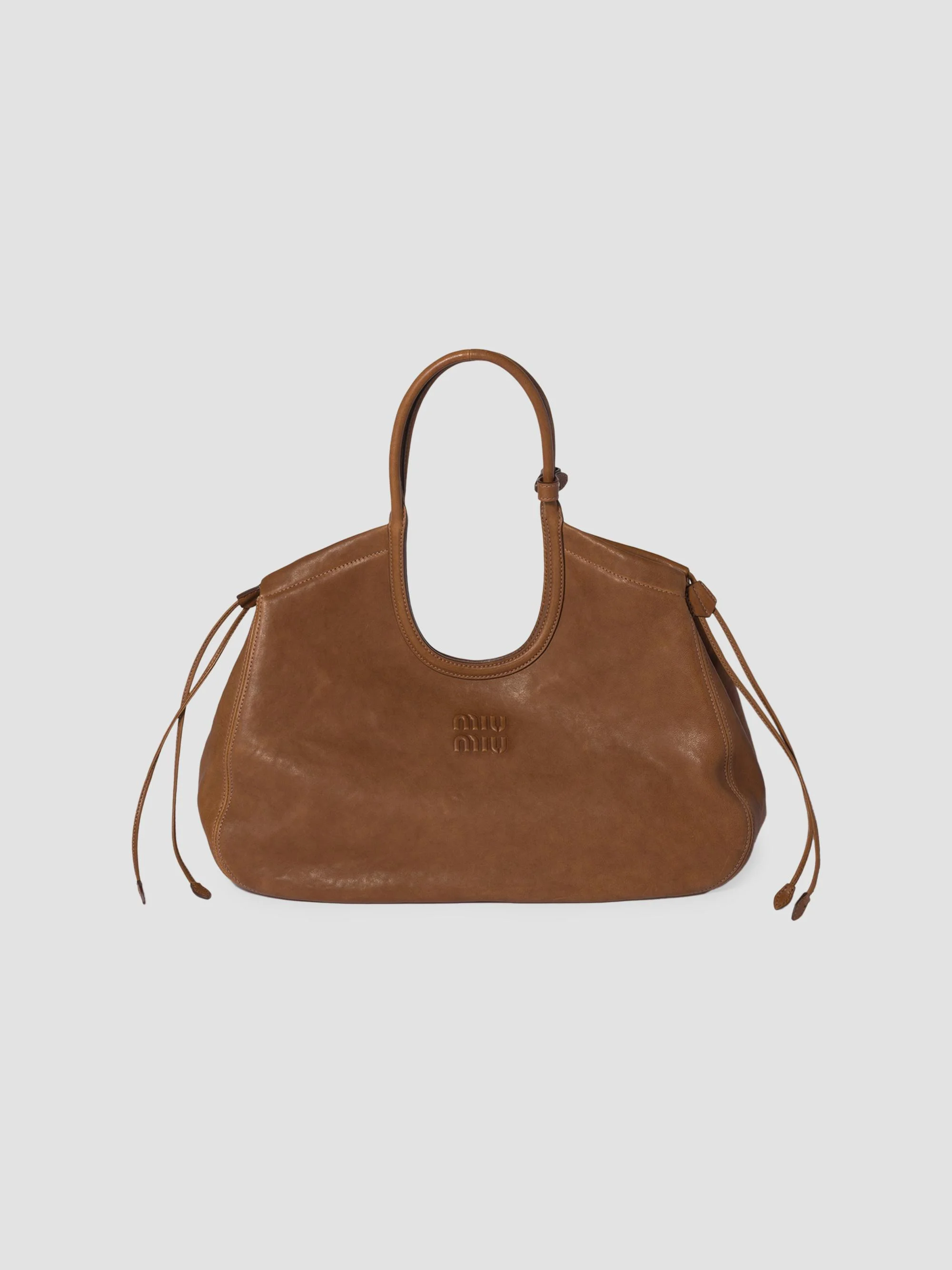 Women's Ivy Nappa Leather Shopping Bag - Brown - 1