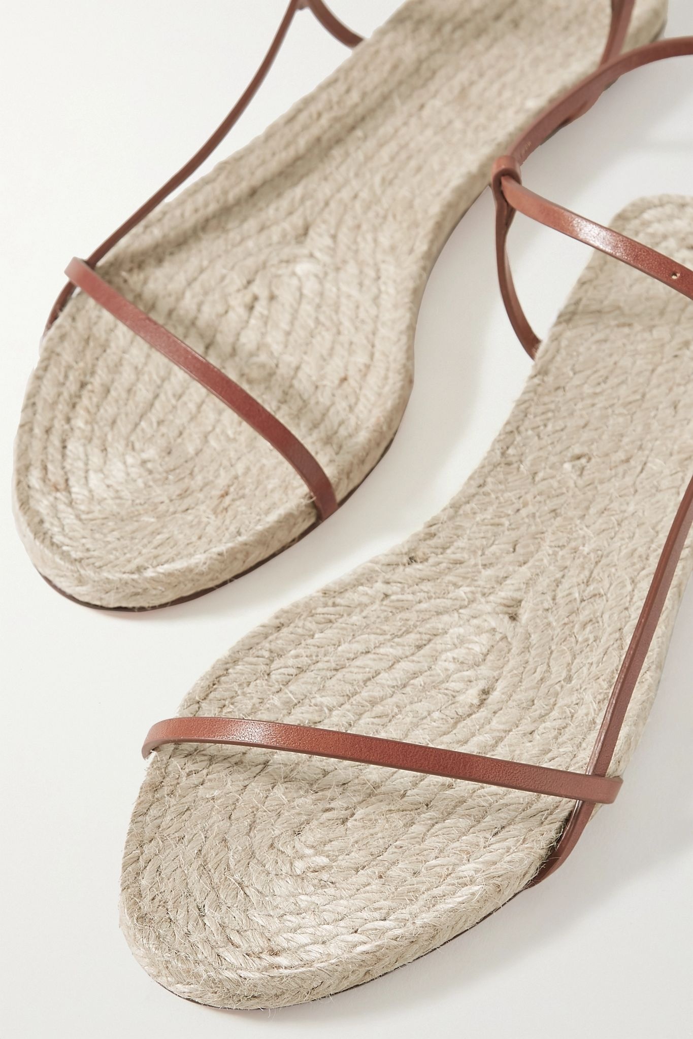 Bare leather espadrille sandals - 5