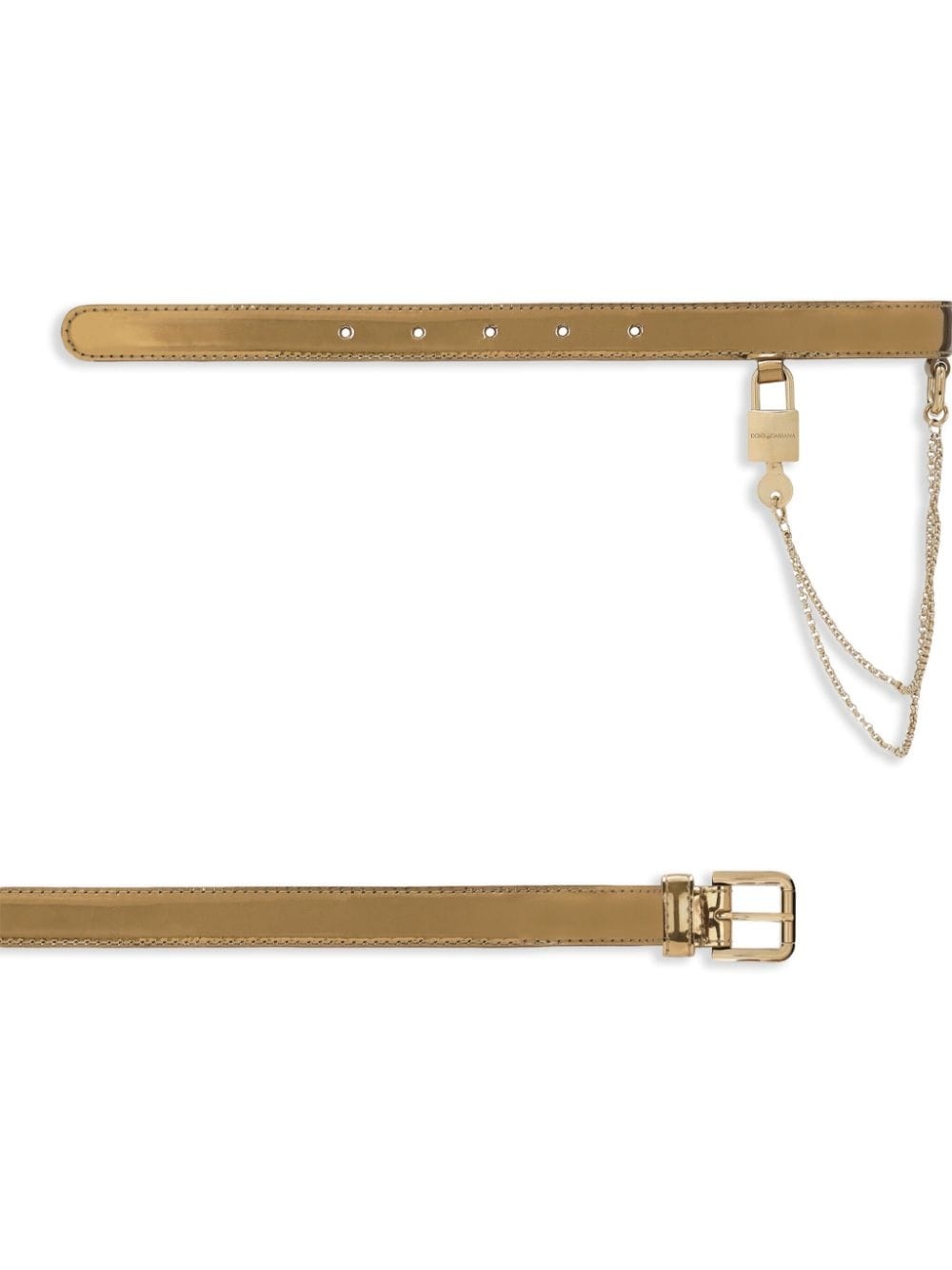 chain-link patent leather belt - 2