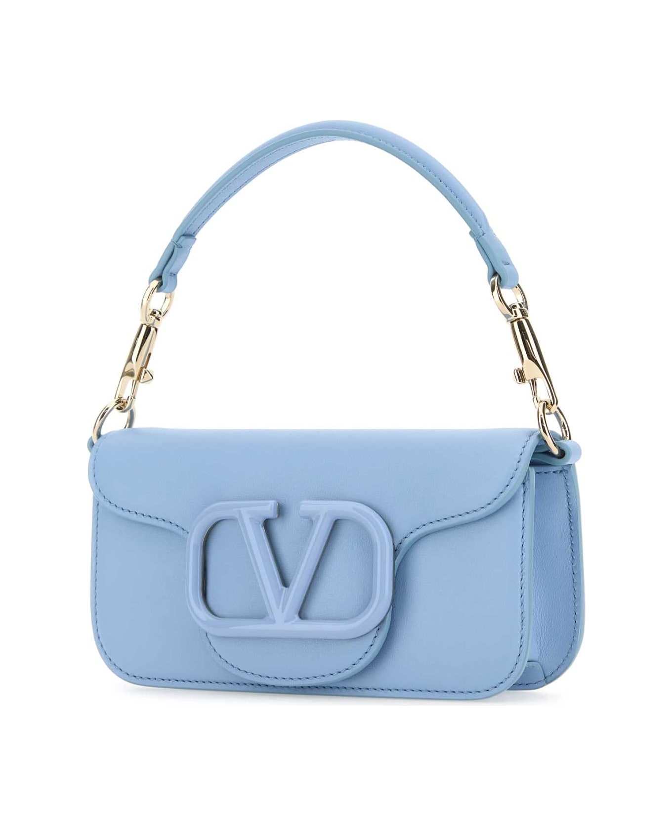 Light Blue Leather Locã² Handbag - 2