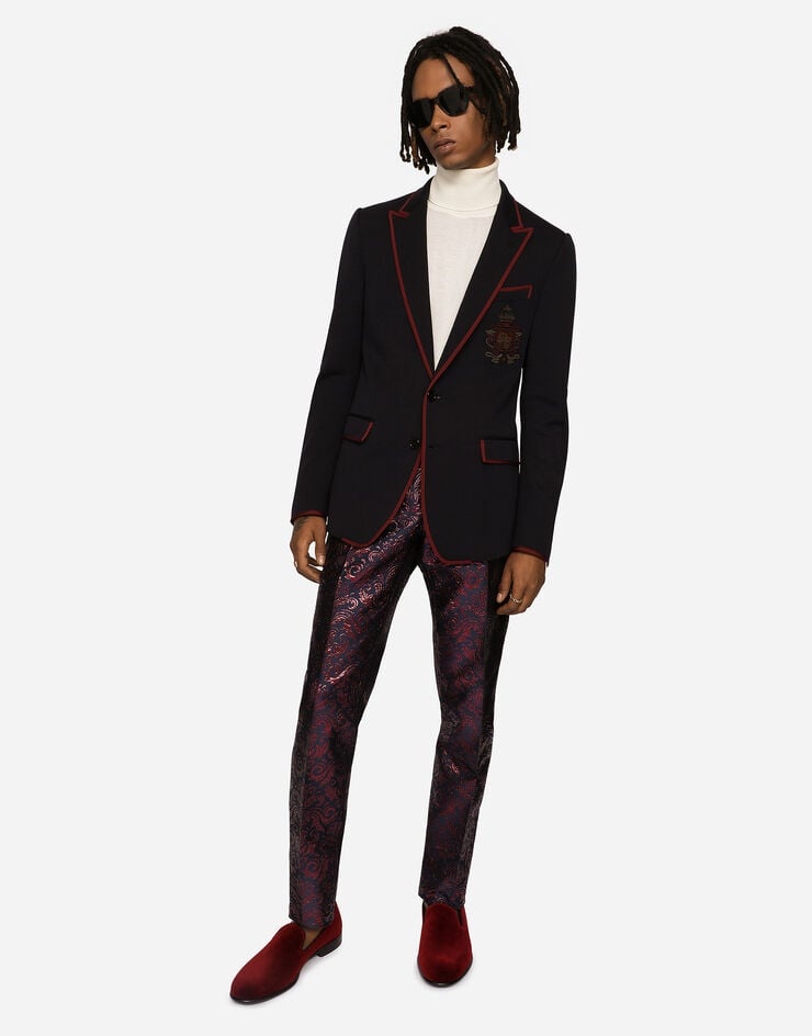 Deconstructed jersey jacket with patch - 5