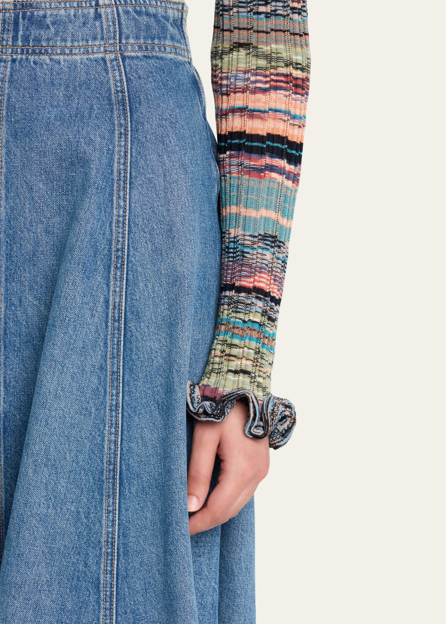 The Uma Denim Midi Skirt - 5